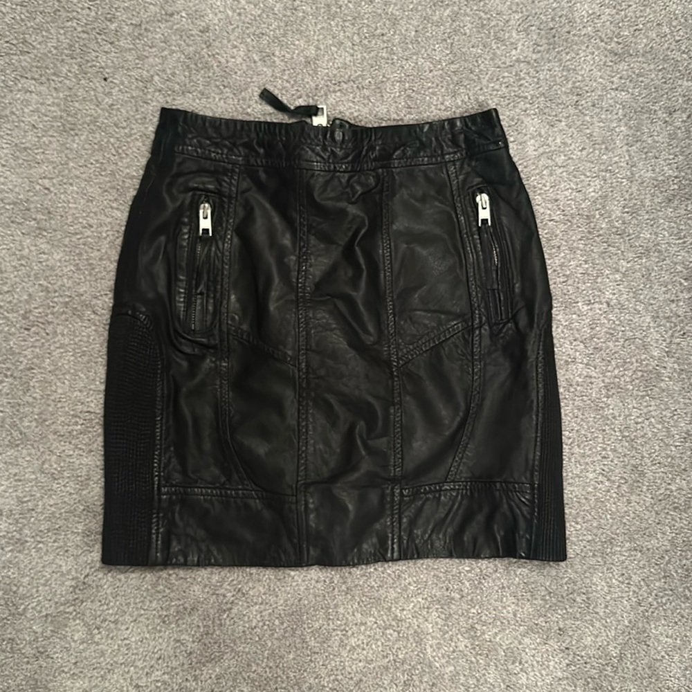 All saints leather mini skirt